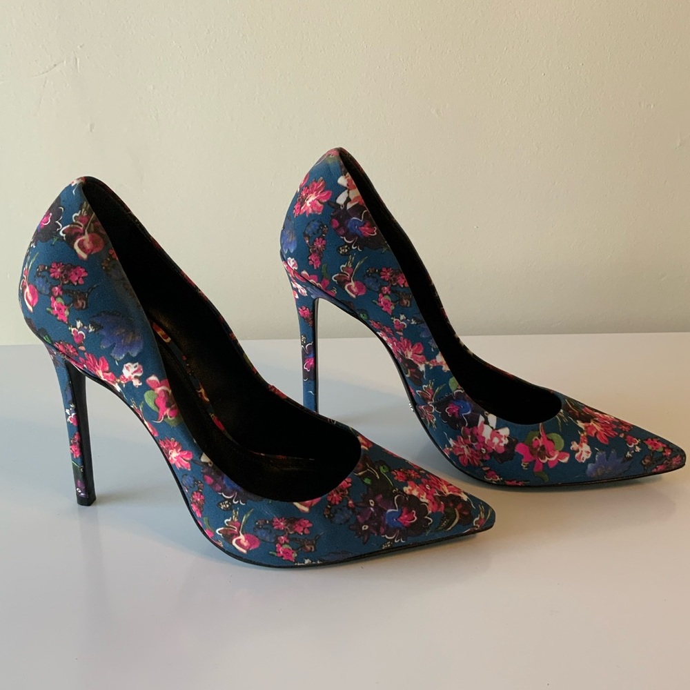 Schutz Floral Print Stilettos